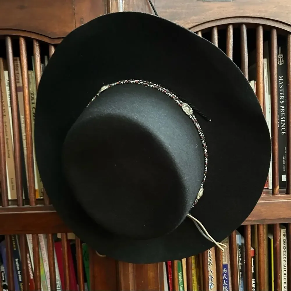 Vintage Golden Gate Hat & Cap Co. Black 100% Wool Western “Bolero”Hat, Size XL
